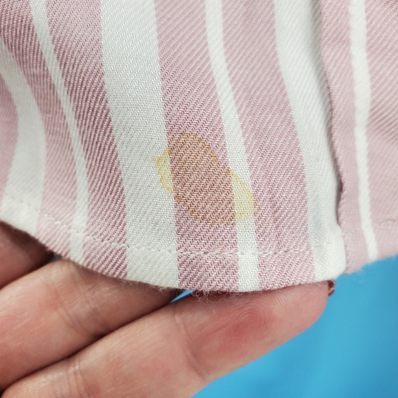 JACHS Girlfriend pink and white stripe button down top - Picture 14 of 16